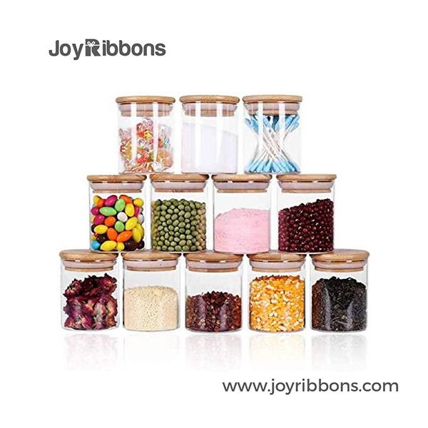 12PCS Air Tight Food Containers with Bamboo Lids Silicon Ring